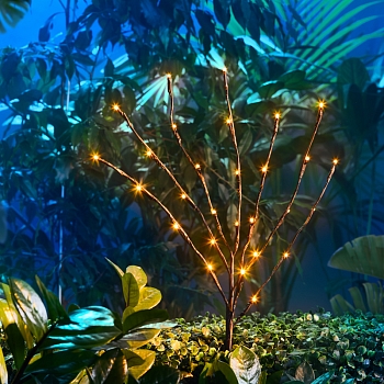 Светильник грунтовый Верба, 3000К, встроенный аккумулятор, солнечная панель REXANT