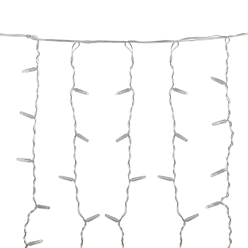 Гирлянда светодиодная Занавес 2x0,8м 160 LED КРАСНЫЙ прозрачный ПВХ IP65 постоянное свечение 230В блок в комплекте NEON-NIGHT
