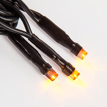 Гирлянда Нить управляемая 10м 100 LED ЖЕЛТЫЙ черный ПВХ IP65 свечение с динамикой 230В контроллер в комплекте NEON-NIGHT