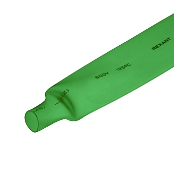 Трубка термоусаживаемая ТУТ нг 20,0/10,0мм, зеленая, упаковка 10 шт. по 1м REXANT