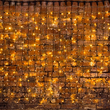 Гирлянда светодиодная Занавес 2х3м 600 LED ТЕПЛЫЙ БЕЛЫЙ черный ПВХ IP65 постоянное свечение 230В нужен блок 303-500