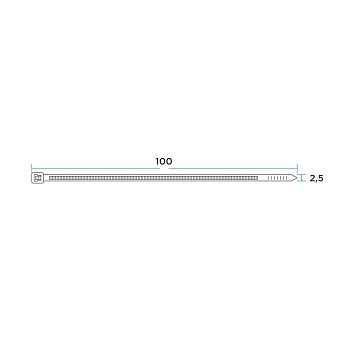Стяжка кабельная нейлоновая 100x2,5мм, белая (25 шт/уп) REXANT