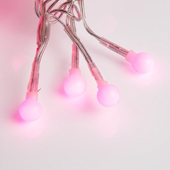 Гирлянда Мишура LED 6 м прозрачный ПВХ, 576 диодов, цвет розовый