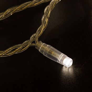 Гирлянда светодиодная Нить 10м 100 LED ТЕПЛЫЙ БЕЛЫЙ прозрачный ПВХ IP65 эффект мерцания 230В соединяется нужен блок 303-500-1 NEON-NIGHT