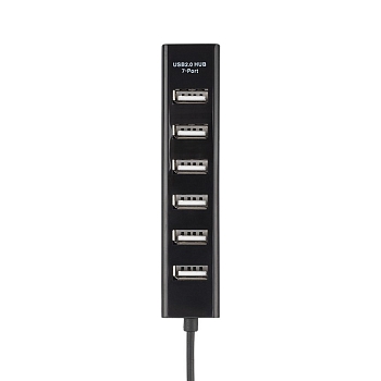 Разветвитель USB на 7 портов черный REXANT
