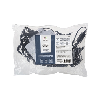 Гирлянда светодиодная Бахрома (Айсикл) 2,4х0,6м 88 LED БЕЛЫЙ черный ПВХ IP65 постоянное свечение 230В нужен блок 303-500 NEON-NIGHT