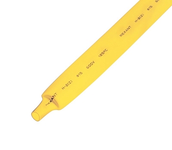 Трубка термоусаживаемая ТУТ нг 15,0/7,5мм, желтая, упаковка 50 шт. по 1м REXANT