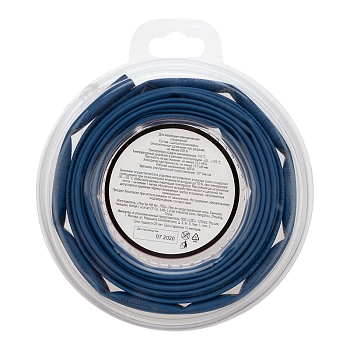 Трубка термоусаживаемая ТУТ нг 6,0/3,0мм, синяя, ролик 2,44м REXANT