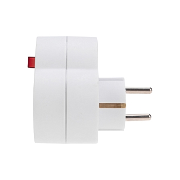 Двойник электрический 16А с/з с выключателем и защитными шторками, белый REXANT