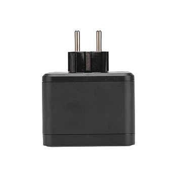 Двойник электрический Куб 16А с/з + 2хUSB-A 2,4А + USB Type-C 3А с ночной подсветкой, черный REXANT