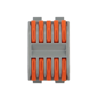 Клемма СМК 222-425D проходная 5-полюсная, с креплением на DIN-рейку (0,08-4 мм²) серая (20 шт./уп.) REXANT