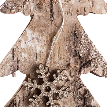 Деревянная фигурка с подсветкой Ель со снежинками 9,5x6x31 см
