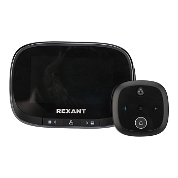 Видеоглазок дверной REXANT (DV-115) с цветным LCD-дисплеем 4.3" с функцией записи фото/видео по движению, встроенный звонок, ночной режим работы