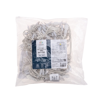 Гирлянда светодиодная Нить 20м 200 LED ТЕПЛЫЙ БЕЛЫЙ белый каучук IP67 постоянное свечение 230В соединяется нужен блок 315-001 NEON-NIGHT