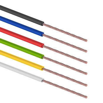 Набор автопровода «Радуга» 1х1,00мм, 6 цветов (белый, желтый, зеленый, красный, синий, черный) по 3м REXANT