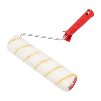 Валик полиамид белый с желтой полосой, ворс 11 мм, ширина ролика 240 мм, Ø 42 мм, бюгель 6 мм REXANT