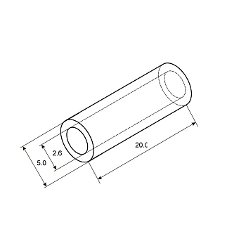Гильза медная луженая ГМЛ 2,5-2,6 (2,5мм² - Ø2,6мм) ГОСТ 23469.3-79 (в упак. 10 шт.) REXANT