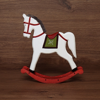 Деревянная фигурка Игрушечный пони белый 25х5,5х26,5 см