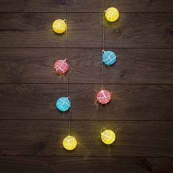 Гирлянда светодиодная Карамельки 1.5 м, прозрачный ПВХ, 10 LED, теплый белый, питание 2 х АА (батарейки не в комплекте)