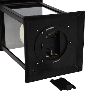 Декоративный фонарь со свечой 14x14x29 см, черный корпус, теплый белый цвет свечения NEON-NIGHT