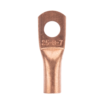 Наконечник медный ТМ 25-8-7 (25мм² - Ø8мм) (в упак. 100 шт.) REXANT