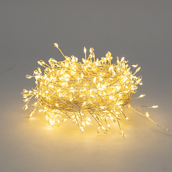 Гирлянда светодиодная Роса Фейерверк с контроллером 20м, 500LED, ТЕПЛЫЙ БЕЛЫЙ, IP20, на катушке NEON-NIGHT