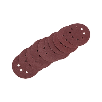 Диск абразивный на ворсовой основе, на липучке, перфорированный, P80, 125мм, 10 шт. KRANZ