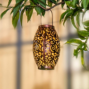 Светильник садовый Фенер, 3000К, встроенный аккумулятор, солнечная панель, коллекция Стамбул REXANT