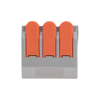 Универсальная клемма СМК 222-613/221-613, 3-проводная серая 0,5-4/6 мм² (25 шт/уп) REXANT