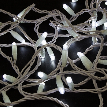 Гирлянда светодиодная Нить 10м 100 LED БЕЛЫЙ белый ПВХ IP65 постоянное свечение 230В соединяется нужен блок 303-500-1 NEON-NIGHT