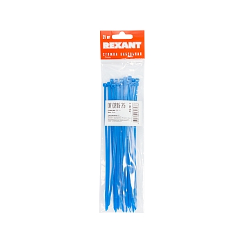 Стяжка кабельная нейлоновая 200x3,6мм, синяя (25 шт/уп) REXANT
