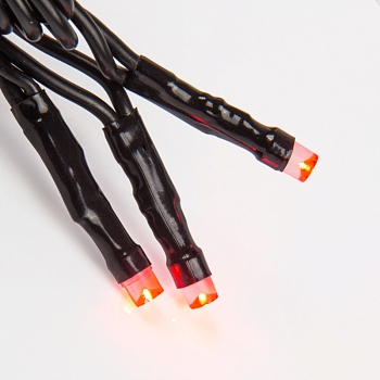 Гирлянда Нить управляемая 10м 100 LED КРАСНЫЙ черный ПВХ IP65 свечение с динамикой 230В контроллер в комплекте NEON-NIGHT