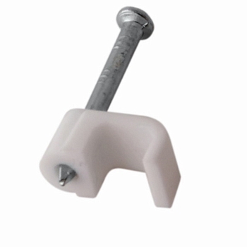 Крепеж кабеля плоский 4х2 мм, белый (20 шт/уп) REXANT