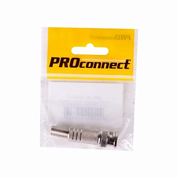 Разъем высокочастотный на кабель, штекер BNC под винт с пружиной, металл, (1шт.) (пакет) PROconnect