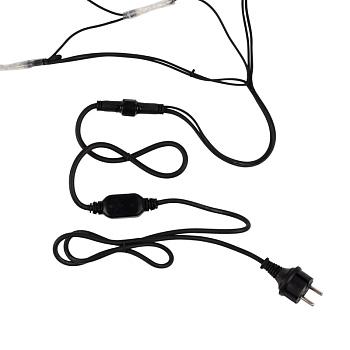 Гирлянда светодиодная Сеть 2x3м 432 LED ТЕПЛЫЙ БЕЛЫЙ черный каучук IP67 постоянное свечение 230В блок в комплекте NEON-NIGHT