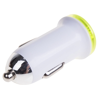 Автозарядка в прикуриватель USB (АЗУ) (5 V, 2100 mA) белая REXANT