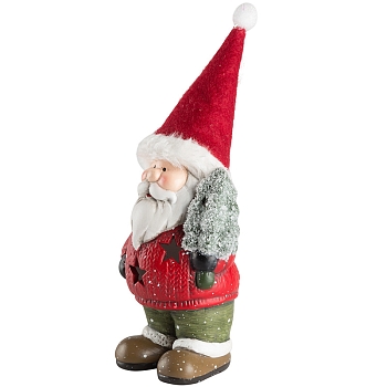 Керамическая фигурка Дед Мороз с елкой 9x6x14 см