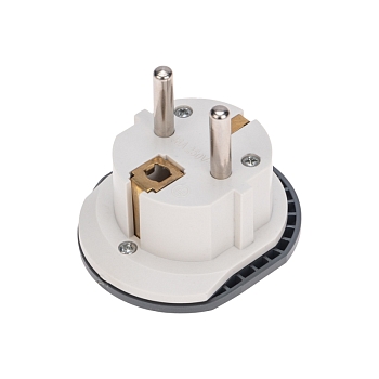 Адаптер универсальный (переходник) 16А с заземлением, серо-белый REXANT