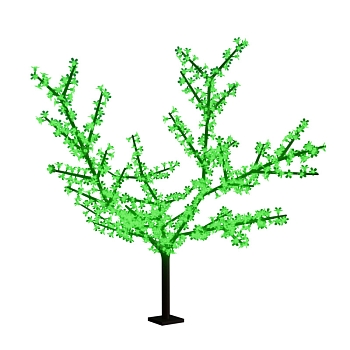 Светодиодное дерево Сакура, высота 2,4 м, диаметр кроны 1,7 м, зеленые диоды, IP65, понижающий трансформатор в комплекте, NEON-NIGHT