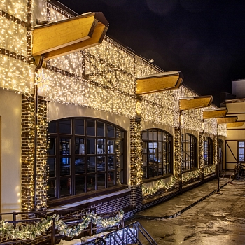 Гирлянда светодиодная Занавес 2х3м 448 LED ТЕПЛЫЙ БЕЛЫЙ прозрачный ПВХ IP65 эффект мерцания 230В нужен блок 303-500-1 NEON-NIGHT