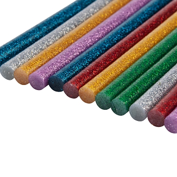 Стержни клеевые Ø7мм, 100мм, цветные с блестками (12 шт/уп), блистер REXANT
