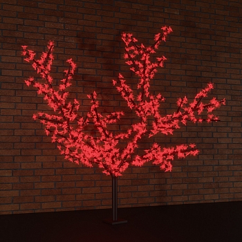 Светодиодное дерево Сакура, высота 3,6м, диаметр кроны3,0м, красные светодиоды, IP65, понижающий трансформатор в комплекте, NEON-NIGHT