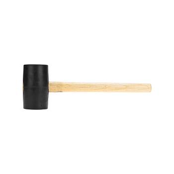 Киянка резиновая KRANZ 910 г, черная резина, деревянная рукоятка