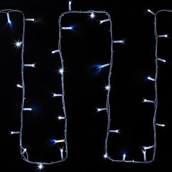 Гирлянда светодиодная Нить 20м 200 LED БЕЛЫЙ белый каучук IP67 эффект мерцания 24В соединяется NEON-NIGHT нужен трансформатор 531-100/531-311/531-312