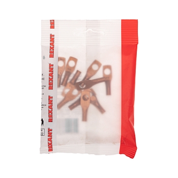 Наконечник медный ТМ 6–6–4 (6мм² - Ø 6мм) (в упак. 10 шт.) REXANT