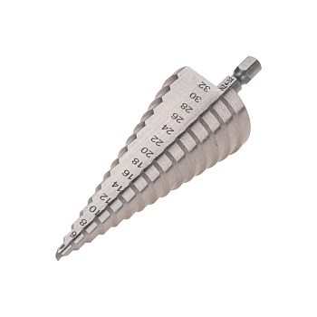 Сверло по металлу ступенчатое 4,0-32,0мм, 102мм, 62 HRC KRANZ