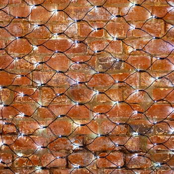 Гирлянда светодиодная Сеть 1х1,5м 160 LED БЕЛЫЙ черный ПВХ IP65 свечение с динамикой 230В блок в комплекте NEON-NIGHT