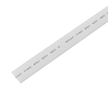 Трубка термоусаживаемая ТУТ нг 15,0/7,5мм, белая, упаковка 50 шт. по 1м REXANT