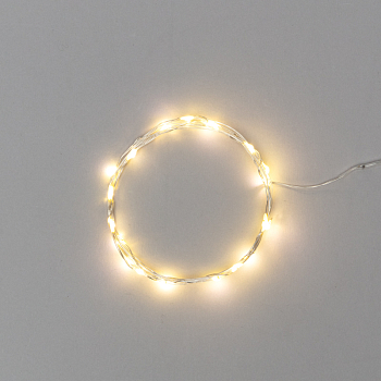 Гирлянда светодиодная Роса 2м, 20 LED, ТЕПЛЫЙ БЕЛЫЙ, IP20, 2хCR2032 в комплекте NEON-NIGHT