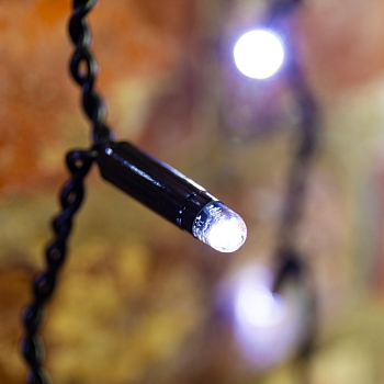 Гирлянда светодиодная Занавес 2х1,5м 300 LED БЕЛЫЙ черный ПВХ IP65 эффект мерцания 230В нужен блок 303-500 NEON-NIGHT